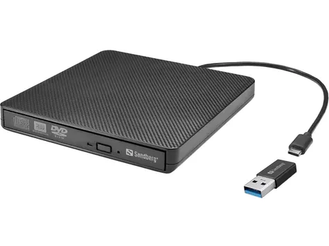 Sandberg USB-C/A DVD Drive externí mechanika / černá