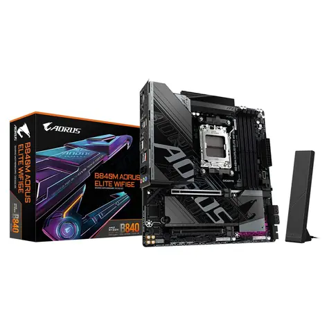 GIGABYTE B840M AORUS ELITE WIFI6E / B840 / 4x DDR5 / 1x 2.5GLAN / Wi-Fi / m-ATX 