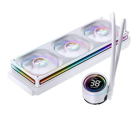 Jonsbo TH-360 AiO ARGB bílá / 3x 120mm / 37.3 dB @ 2400 RPM / 62.4 CFM / AMD + Intel