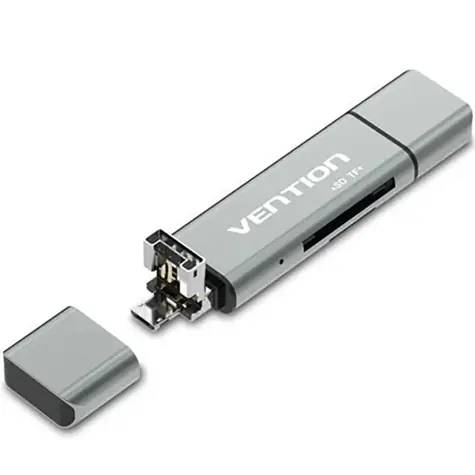 Vention CCJH0 USB2.0 Multifunkční čtečka karet šedá
