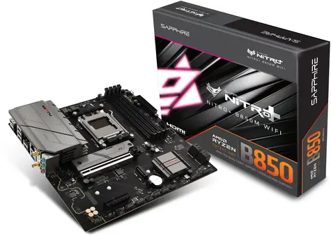 Sapphire NITRO+ B850M WIFI7 / B850 / 4x DDR5 / SATA III / USB / 2.5GLAN / Wi-Fi / M.2 / AM5 / mATX