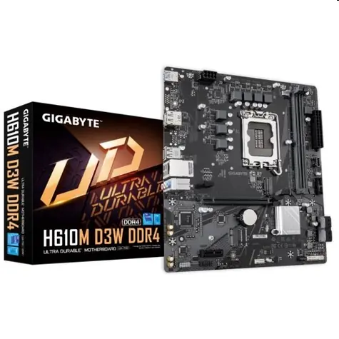 Gigabyte H610M D3W / H610M / LGA 1700 / 2x DDR4 / PCIEx16 / 4x SATA / 1x GLAN / mATX