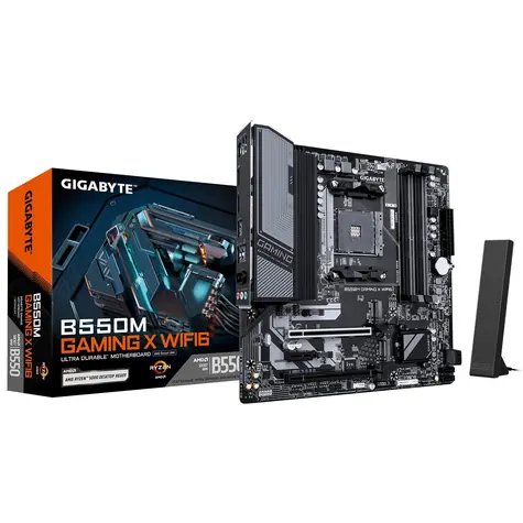 Gigabyte B550M Gaming X / AM4 / 4x DDR4 / PCIEx16 / 4x SATA / DP + HDMI / 1x GLAN / Wi-Fi6 / mATX