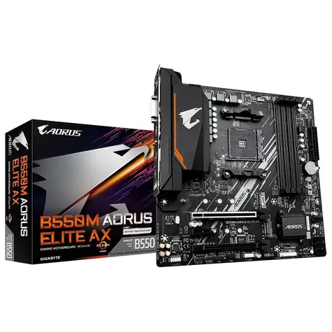 Gigabyte B550M Aorus Elite Ax / AM4 / 4x DDR4 /  4x SATA / USB / 3x PCIE x16 / 1x GLAN / 2x M.2 / mATX