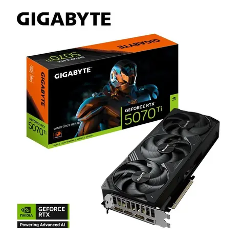 Gigabyte GeForce RTX 5070 Ti WINDFORCE SFF 16G / 2452MHz / 16GB GDDR7 / 256-bit / 1x HDMI + 3x DP / 750W (16)