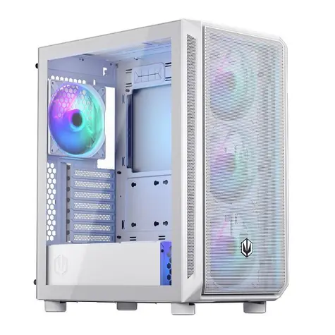 Endorfy Arx 500 ARGB bílá / Mid tower / ATX / 4x 140mm / 2x USB-A + USB-C / mesh / průhledná bočnice / bez zdroje 