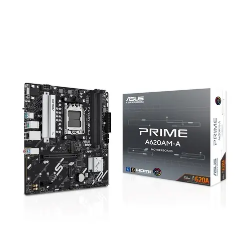 ASUS PRIME A620AM-A-CSM / AMD A620 / sc.AM5 / DDR5 / mATX / m.2 / SATA III / 4x USB 2.0 / HDMI + DP + VGA