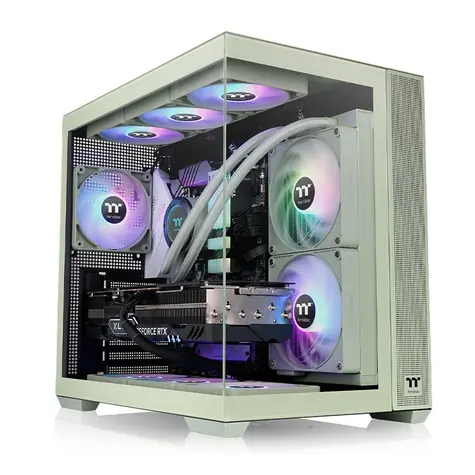 Thermaltake View 380 TG ARGB zelená / ATX / 2x USB-A 3.0 / 1x USB-C / 4x120mm / bez zdroje / průhledná bočnice 