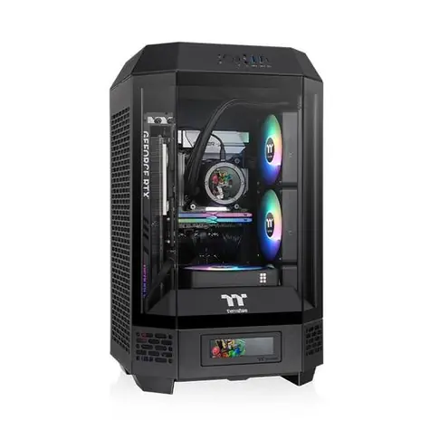 Thermaltake The Tower 250 černá / mini ITX / 1x USB-C / 2x USB-A / bez zdroje / průhledná bočnice  