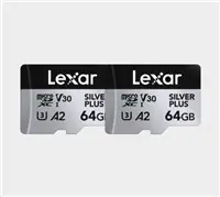 Lexar Professional SILVER PLUS microSDXC 64GB 2 ks / čtení: 205MBps / zápis: 100MBps / UHS-I / V30