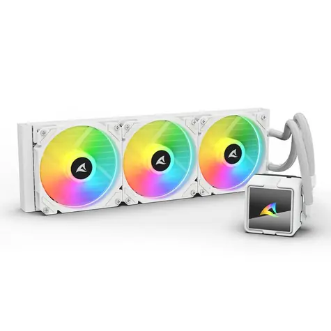 Sharkoon S60 ARGB bílá / 3x 120mm / 34.3 dB @ 2000 RPM / 83.44 CFM / AMD + Intel