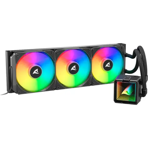 Sharkoon S100 ARGB černá / 3x 120mm / 35 dB @ 2200 RPM / 77.66 CFM / AMD + Intel