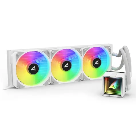 Sharkoon S100 ARGB bílá / 3x 120mm / 35 dB @ 2200 RPM / 77.66 CFM / AMD + Intel