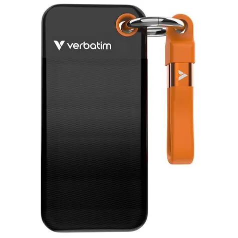 Verbatim Pocket SSD Externí disk 1TB černo-oranžová / USB-C 3.2 Gen 2 / R: 1000MBs / W: 1000MBs 