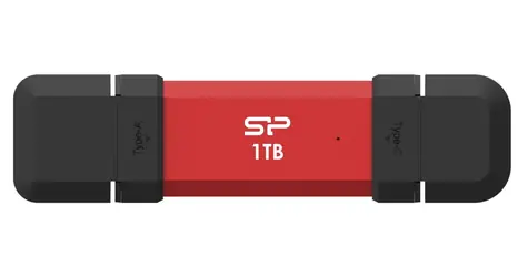 Silicon Power DS72 1TB červená / USB-A + USB-C 3.2 Gen 2 / R: 1050MBs / W: 850MBs