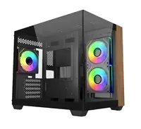 Cooler Master Elite 481 Wood černá / ITX / 2x USB-A 3.0 / 1x USB-C 3.2 / 3x 120mm ARGB / bez zdroje / průhledná bočnice