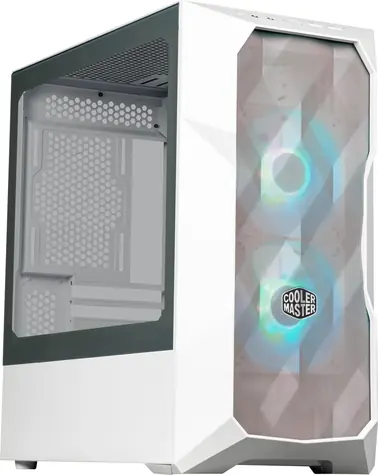 Cooler Master MasterBox TD300 Mesh bílá / mATX / 2x USB-A 3.2 / 2x 120mm ARGB / bez zdroje / průhledná bočnice
