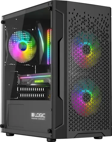 Logic Aramis ARGB černá / micro-ATX / mini-ITX / bez zdroje /  1 x USB 3.0 / 2 x USB 2.0 / průhledná bočnice