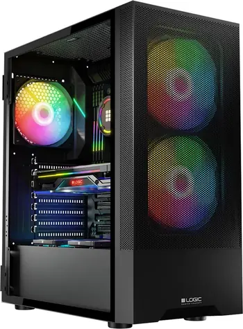 Logic Arya ARGB černá / ATX / 1x USB 3.0 / 2x USB 2.0 / bez zdroje / průhledná bočnice