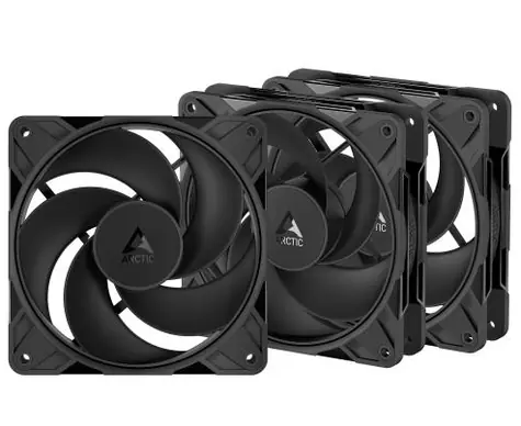 ARCTIC P12 Pro Reverse (3ks) černá / 120mm / PWM PST / 3000 RPM / 73 CFM / 4-pin