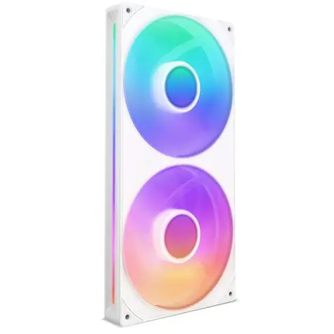 NZXT F280 RGB Core bílá / 2x 140mm / Fluid Dynamic Bearing / 34.5 dB @ 2000 RPM / 98.61 CFM / 4-pin PWM + 4-pin RGB