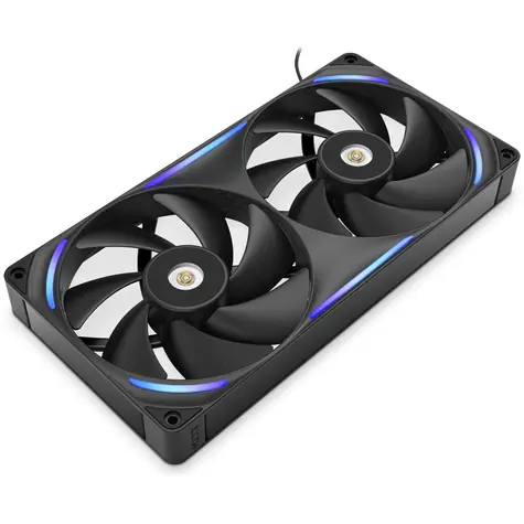 NZXT F280X černá / 2x 140mm / Fluid Dynamic Bearing / 41 dB @ 1700 RPM / 116 CFM / 4-pin PWM + 4-Pin RGB