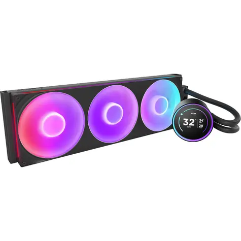 NZXT Kraken Elite 420 RGB černá / 3x 140mm / Fluid Dynamic Bearing / 34.5 dB @ 2000 RPM / 98.61 CFM / AMD + Intel