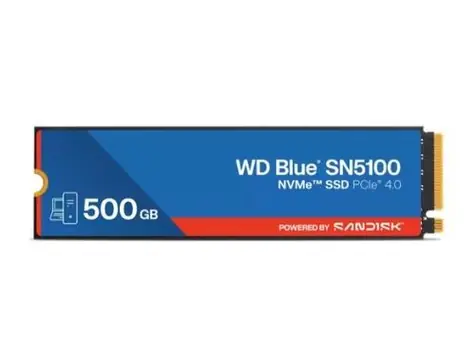 WD Blue SN5100 M.2 NVMe 500 GB / M.2 SSD / PCIe Gen4 x4 / R: 5000MBps / W: 4000MBps / 5y