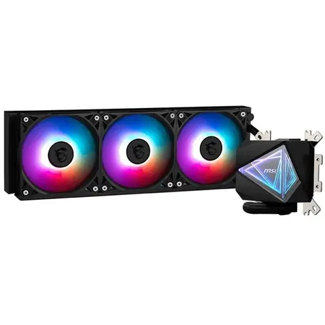 MSI MAG CoreLiquid I360 černá / 3x 120mm / 32.8 dB @ 2350 RPM / 70.7 CFM / AMD + Intel