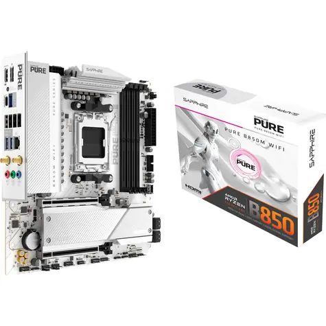 Sapphire PURE B850M WIFI / B850 / 4x DDR5 / PCIex16 / 1x 2.5GLAN / mATX