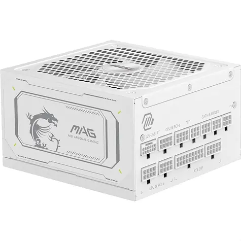 MSI MAG A1000GL PCIE5 bílá / 1000W / 135mm / ATX3.1 / aktivní PFC / 80PLUS Gold 