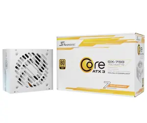Seasonic Core GX-750-V2-WHITE 750W bílá / PC síťový zdroj / 1x 12-pin GPU / 2x PCIe / 750 W / 80+ Gold