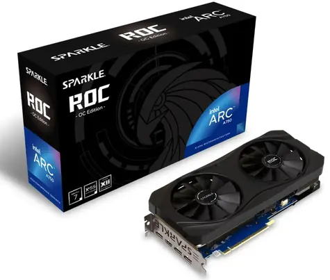 Zánovní - SPARKLE Intel Arc A750 ROC OC Edition 8G / 2050 MHz / 8GB GDDR6 / 256-bit / 1xHDMI + 3x DP / (8+8) / zánovní