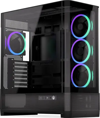 Endorfy Aquarius 8000 Corona černá / E-ATX / 4x120mm ARGB fan / 2x USB-A / 1x USB-C / zaoblené sklo / bez zdroje