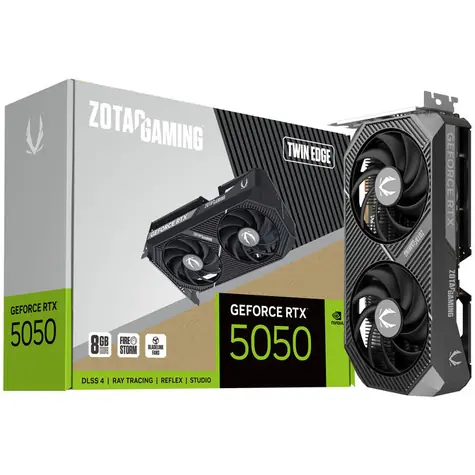 ZOTAC GAMING GeForce RTX 5050 Twin Edge 8GB / 2317-2572GHz / 8192 MB GDDR6 / 128bit / 1x HDMI + 3x DP / 550W (8)