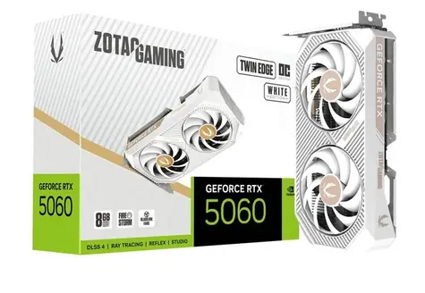 ZOTAC GAMING GeForce RTX 5060 Twin Edge OC W. ED. / 2280-2527GHz / 8192 MB GDDR7 / 128bit / 1x HDMI + 3x DP / 550W (8)