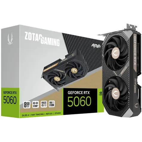 ZOTAC GAMING GeForce RTX 5060 AMP 8GB / 2280-2550GHz / 8192 MB GDDR7 / 128bit / 1x HDMI + 3x DP / 600W (8)