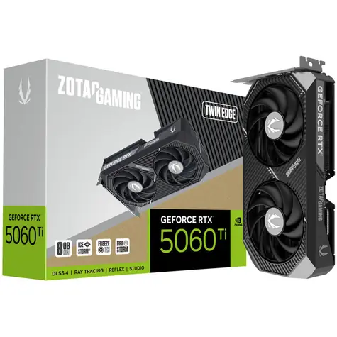 ZOTAC GAMING GeForce RTX 5060 Ti Twin Edge 8GB / 2407-2572GHz / 8192 MB GDDR7 / 128bit / 1x HDMI + 3x DP / 600W (8)