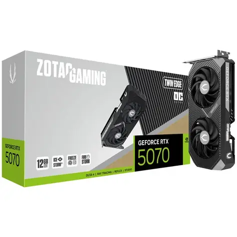 ZOTAC GAMING GeForce RTX 5070 Twin Edge OC 12GB / 2325 - 2542Mhz / 12288 MB GDDR7 / 192bit / 1x HDMI + 3x DP / 650W (16)