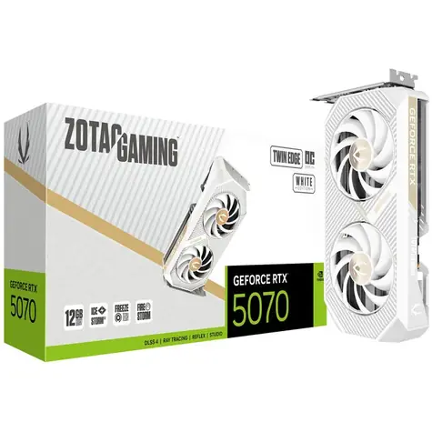 ZOTAC GAMING GeForce RTX 5070 Twin Edge OC W. ED / 2325 - 2542Mhz / 12288 MB GDDR7 / 192bit / 1x HDMI + 3x DP / 650W (16