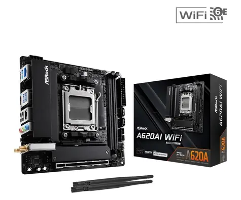 ASROCK A620AI WIFI / AMD A620A / 2xDDR5 / 2x SATA III / USB / GLAN / M.2 / sc. AM5 / mITX