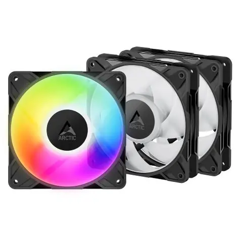 Rozbaleno - ARCTIC P12 Pro A-RGB (3ks) černá / 120mm / PWM PST / 3000 RPM / 77 CFM / 4-pin / rozbaleno
