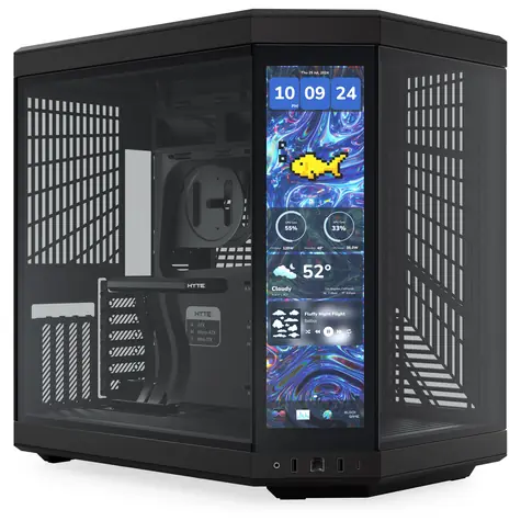 Rozbaleno - Hyte Y70 Touch Infinite černá/E-ATX/2x USB-A 3.2/1x USB-C 3.2 / průhledná bočnice / Riser kabel / displej / rozbaleno