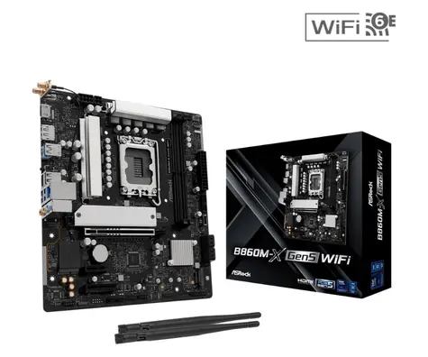 ASRock B860M-X WiFi R2.0 / B860 / LGA 1851 / 2x DDR5 / PCIEx 16 / 2.5GLAN / Wi-Fi / mATX