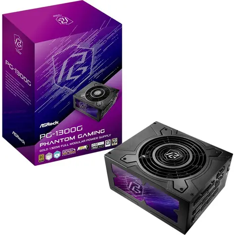 ASRock Phantom Gaming PG-1300G / ATX / 1300W / 80 Plus Gold / 135 mm / Modulární