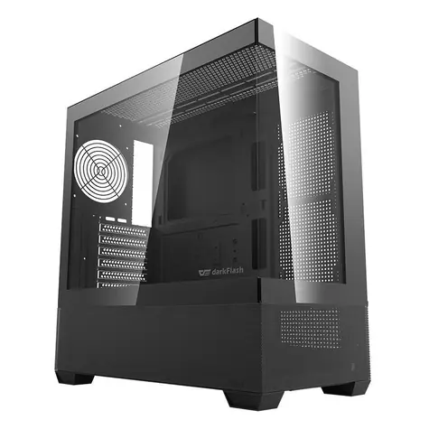 Rozbaleno - darkFlash DS900 Air černá / ATX / bez větráků / 2x USB-A / průhledná bočnice / bez zdroje / rozbaleno