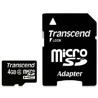Transcend Micro SDHC karta 4GB Class 4 s adaptérem
