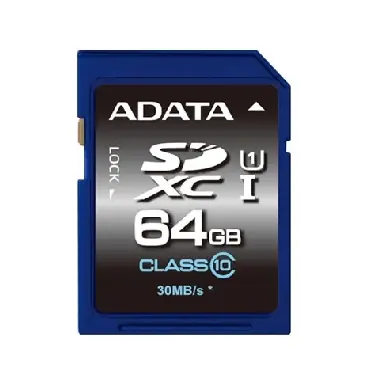 ADATA Premier SDXC karta 64GB / UHS-I U1 Class 10 / R: 30MB/s / W: 10MB/s