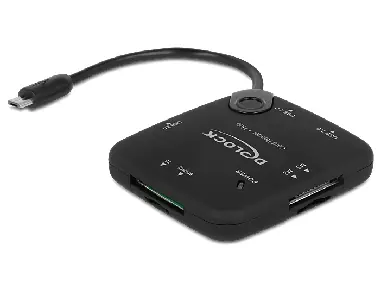 DeLock čtečka paměťových karet / micro USB + 3 portový USB Hub / OTG
