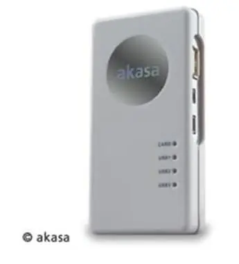 AKASA AK-HC-01WHEU / externí čtečka karet  Allv1 / USB hub / USB2.0 / bílá